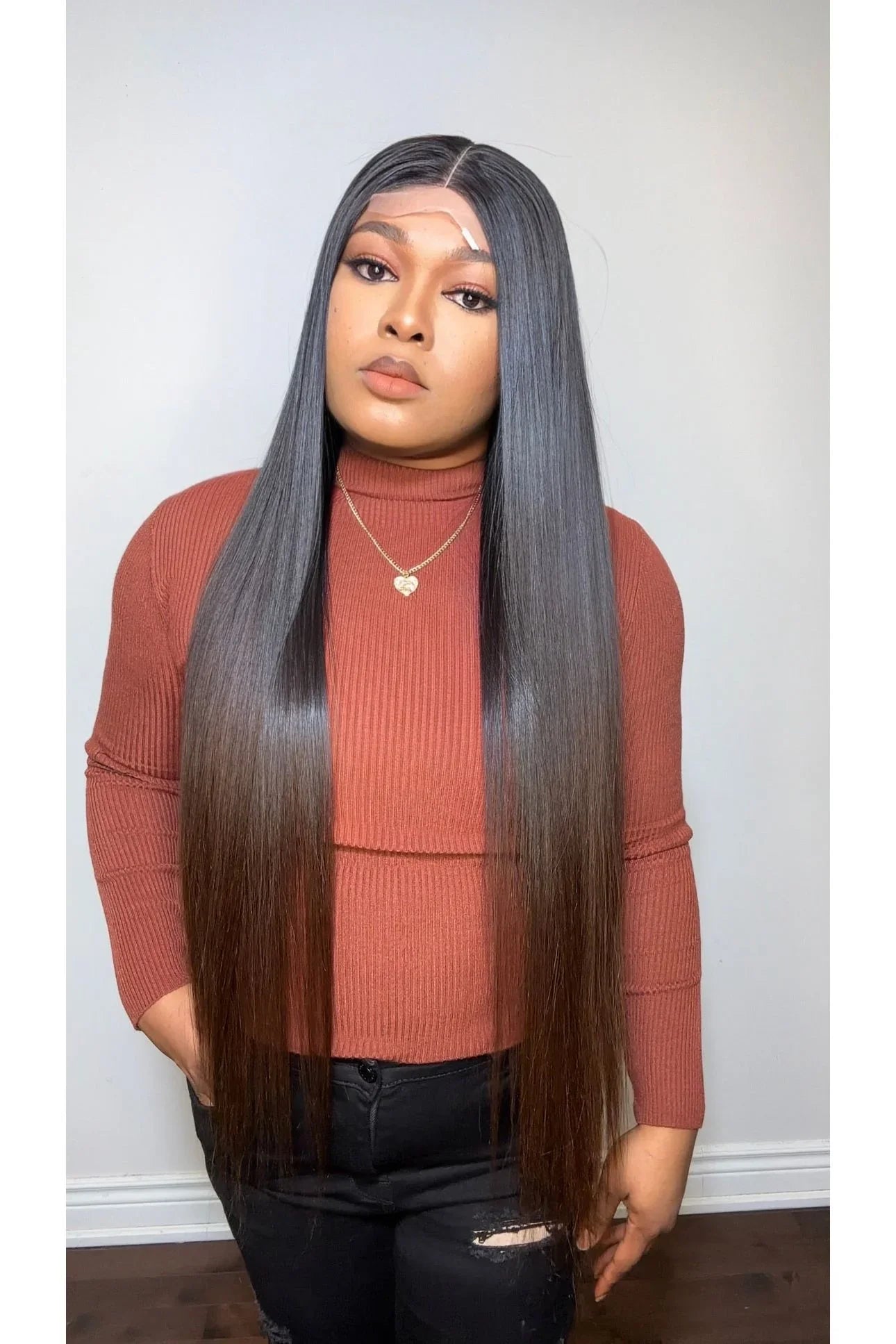 RAW STRAIGHT LUXURY WIG (BROWN ENDS)