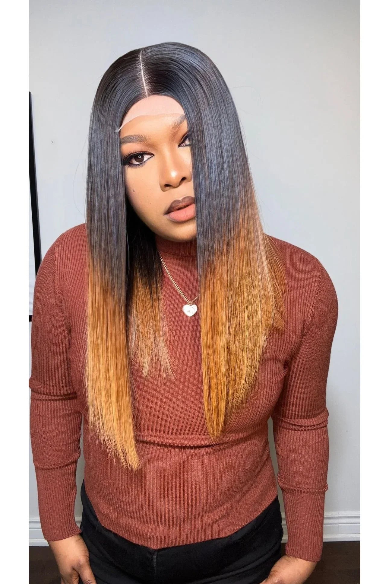 RAW SE LACE CLOSURE LONG BOB WIG (OMBRÉ)