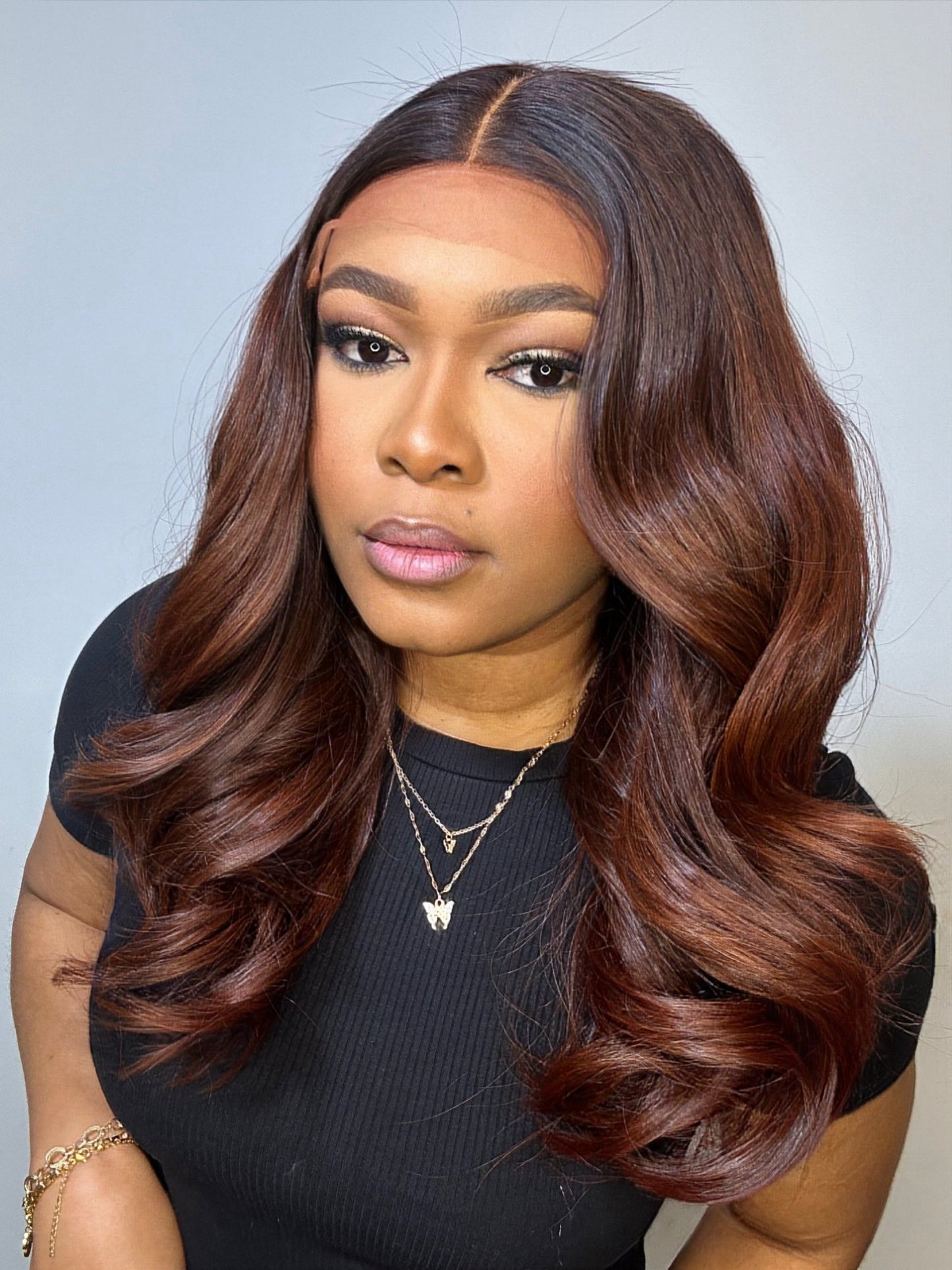 RAW KOREAN COPPER-BROWN WAVY LACE WIG