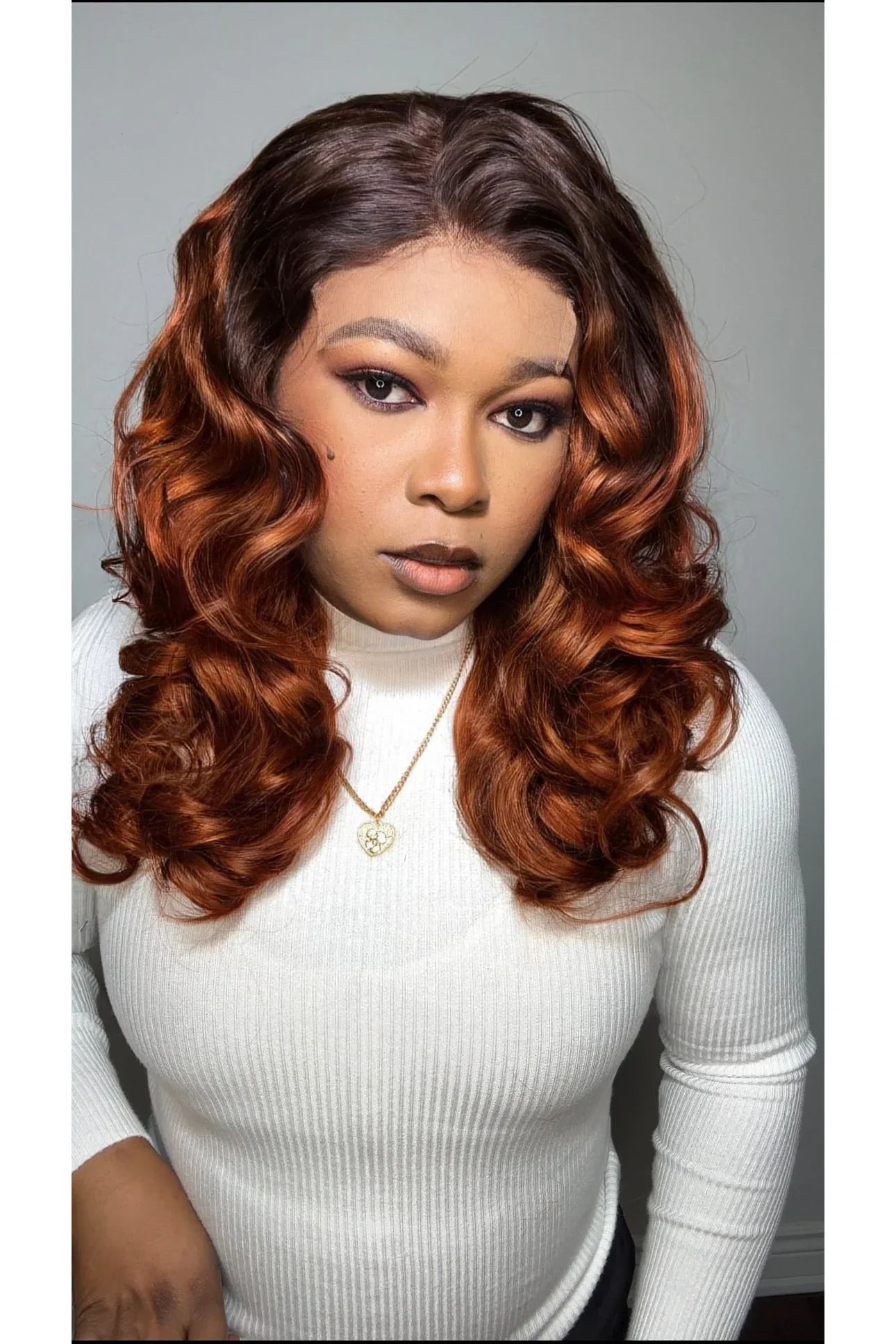 FAB BOUNCY WAVE HD LACE LUXURY WIG (OMBRÉ AUBURN)