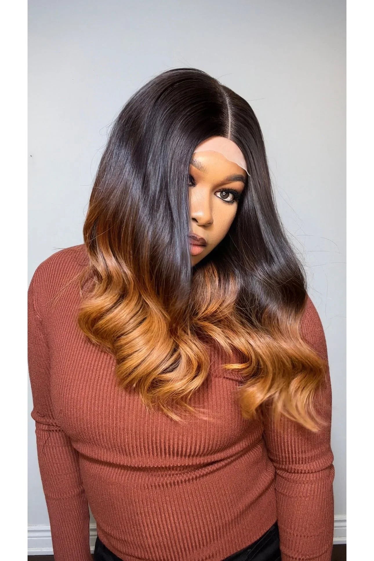 RAW SE LACE CLOSURE LONG BOB WIG (OMBRÉ)