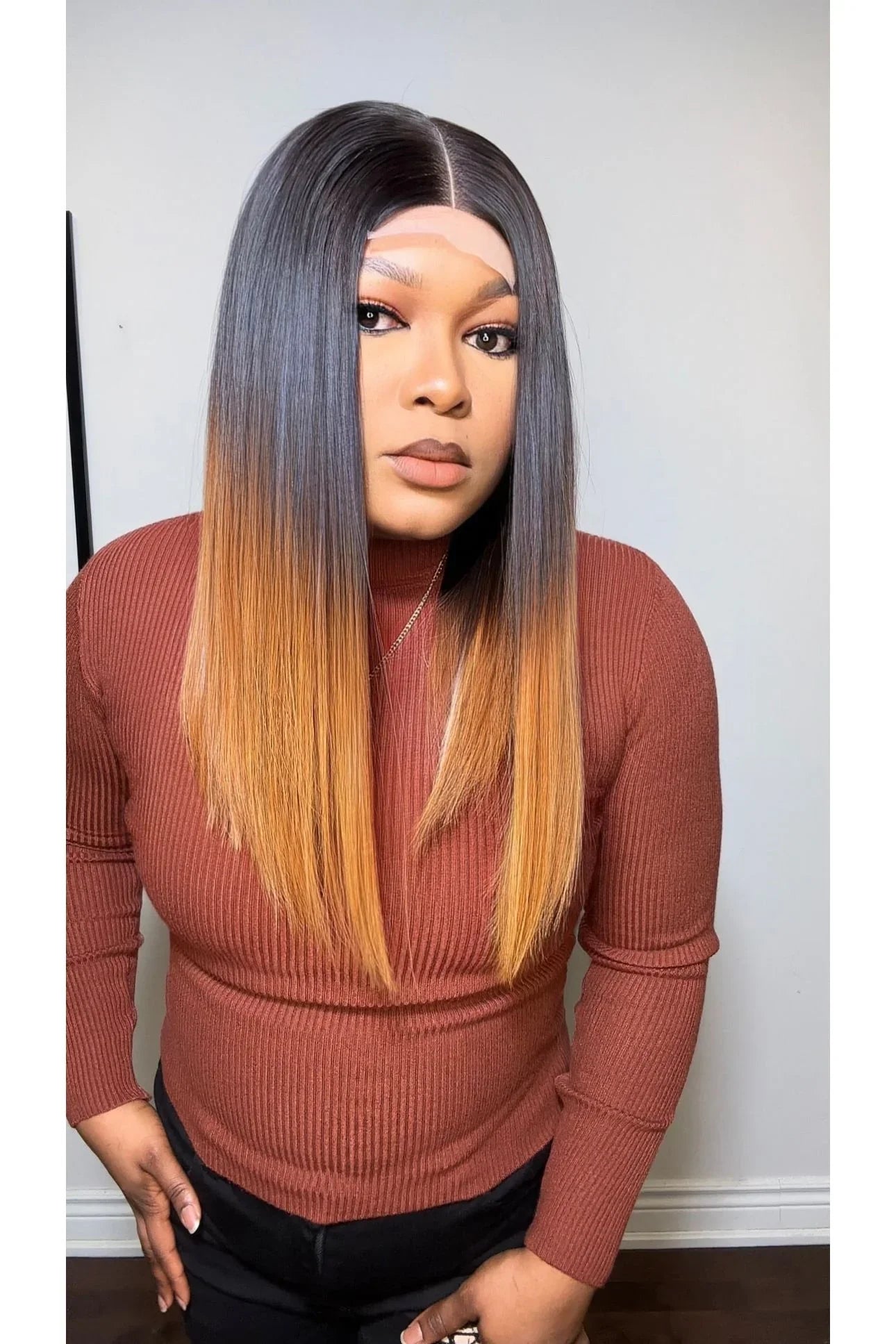 RAW SE LACE CLOSURE LONG BOB WIG (OMBRÉ)