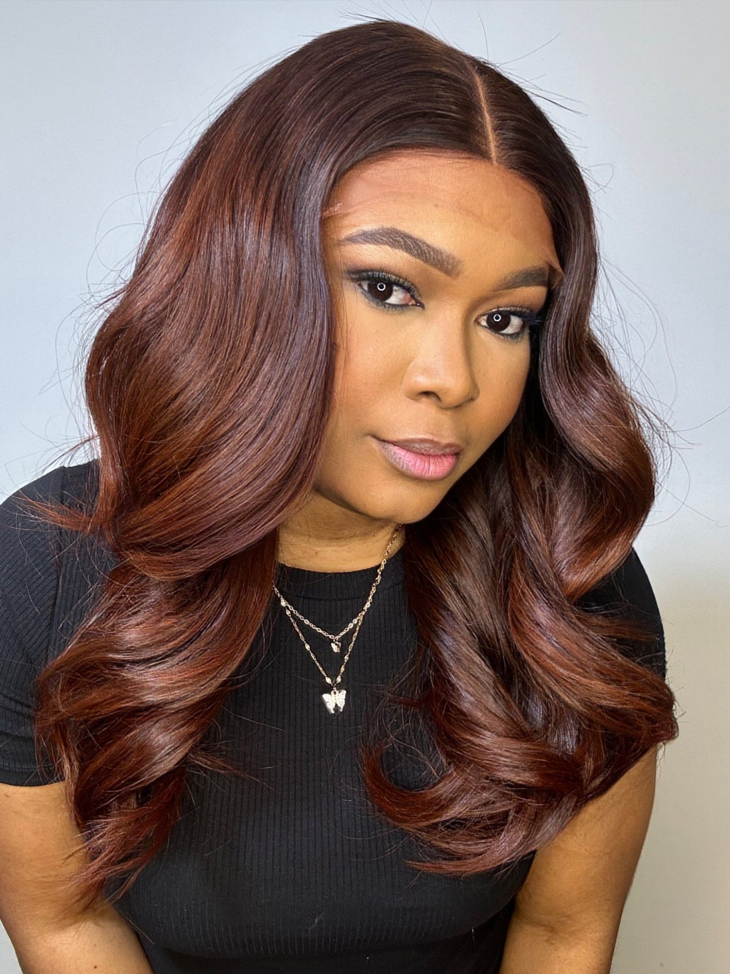 RAW KOREAN COPPER-BROWN WAVY LACE WIG