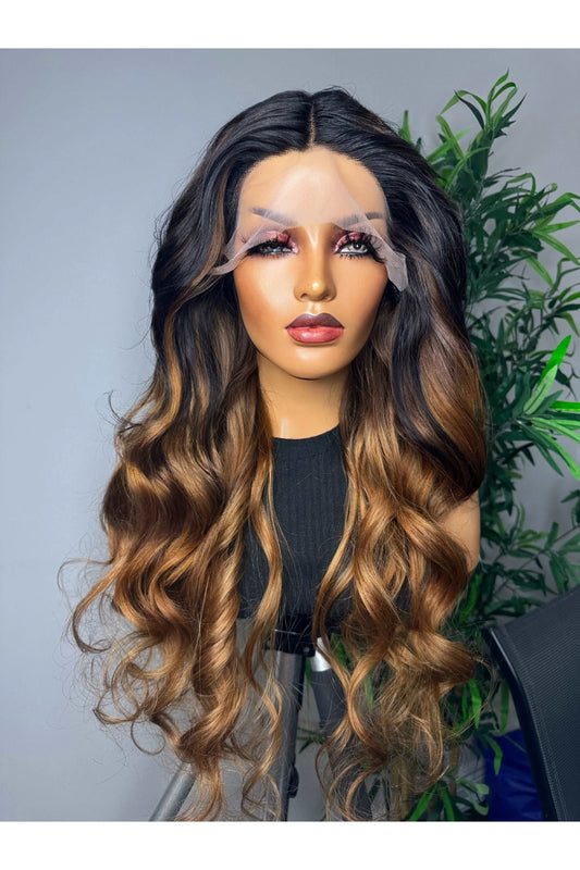 FAB OMBRE BODY WAVE T FRONTAL LUXURY WIG - Fab Beauty Supplies