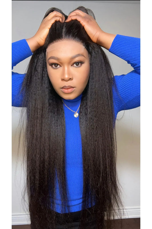 FAB KINKY STRAIGHT GLUELESS HD LACE WIG - Fab Beauty Supplies