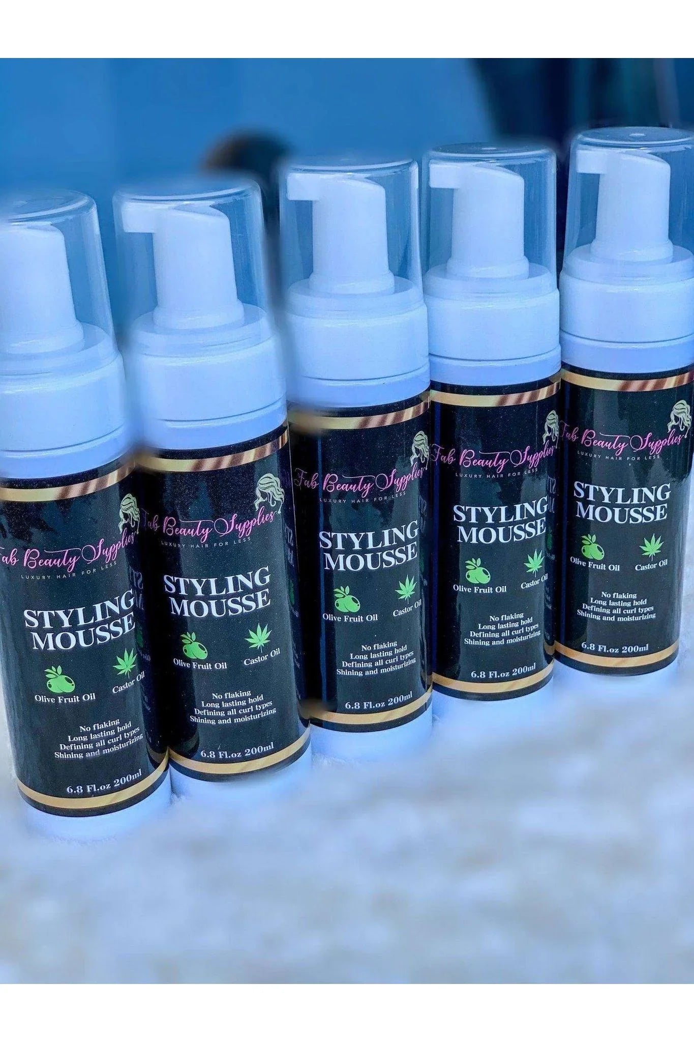 CASTOR & OLIVE FRUIT OIL STYLING MOUSSE - 200ML - Fab Beauty Supplies