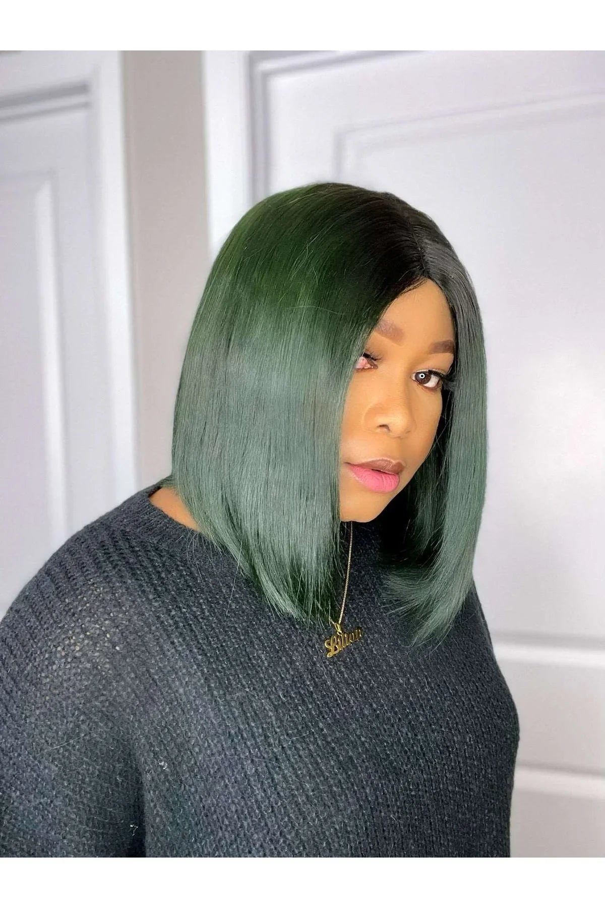 FAB VIETNAMESE SDD BONE STRAIGHT BOB WIG (DARK GREEN) - Fab Beauty Supplies
