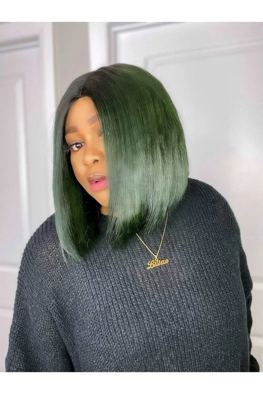 FAB VIETNAMESE SDD BONE STRAIGHT BOB WIG (DARK GREEN) - Fab Beauty Supplies