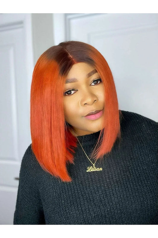 FAB VIETNAMESE SDD BONE STRAIGHT BOB WIG (ORANGE) - Fab Beauty Supplies