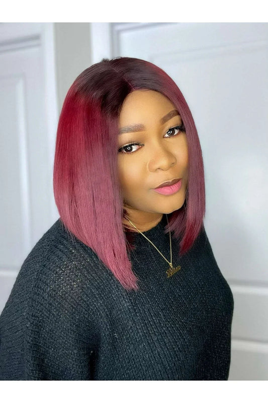 FAB VIETNAMESE SDD BONE STRAIGHT BOB WIG (WINE) - Fab Beauty Supplies