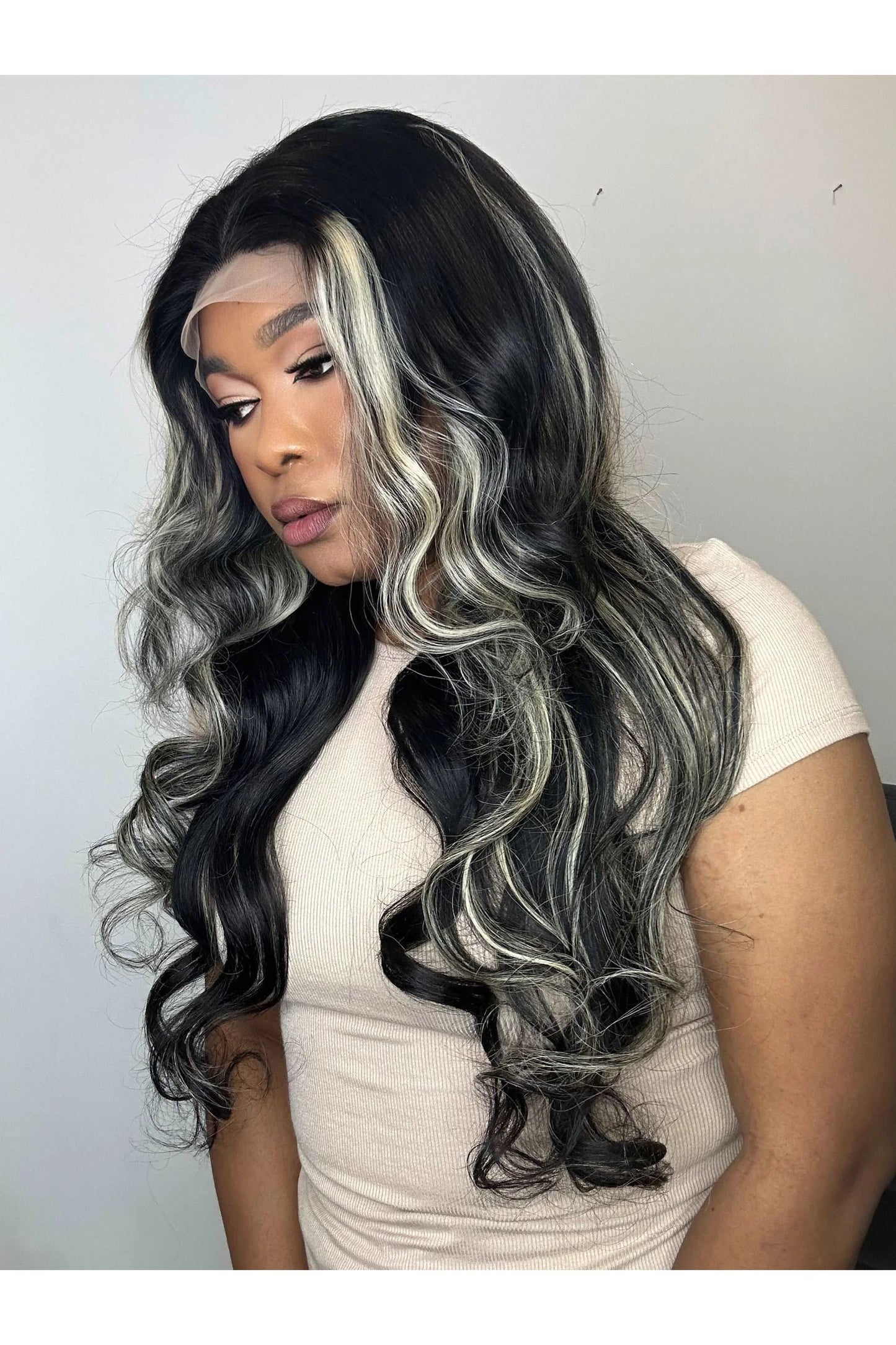 FAB BEIGE HIGHLIGHTS LUXURY LACE FRONTAL LAYERED WIG - Fab Beauty Supplies