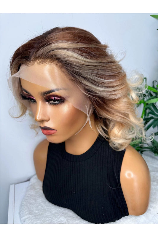 FAB BROWN TO BLONDE LUXURY LACE FRONTAL BOB WIG - Fab Beauty Supplies