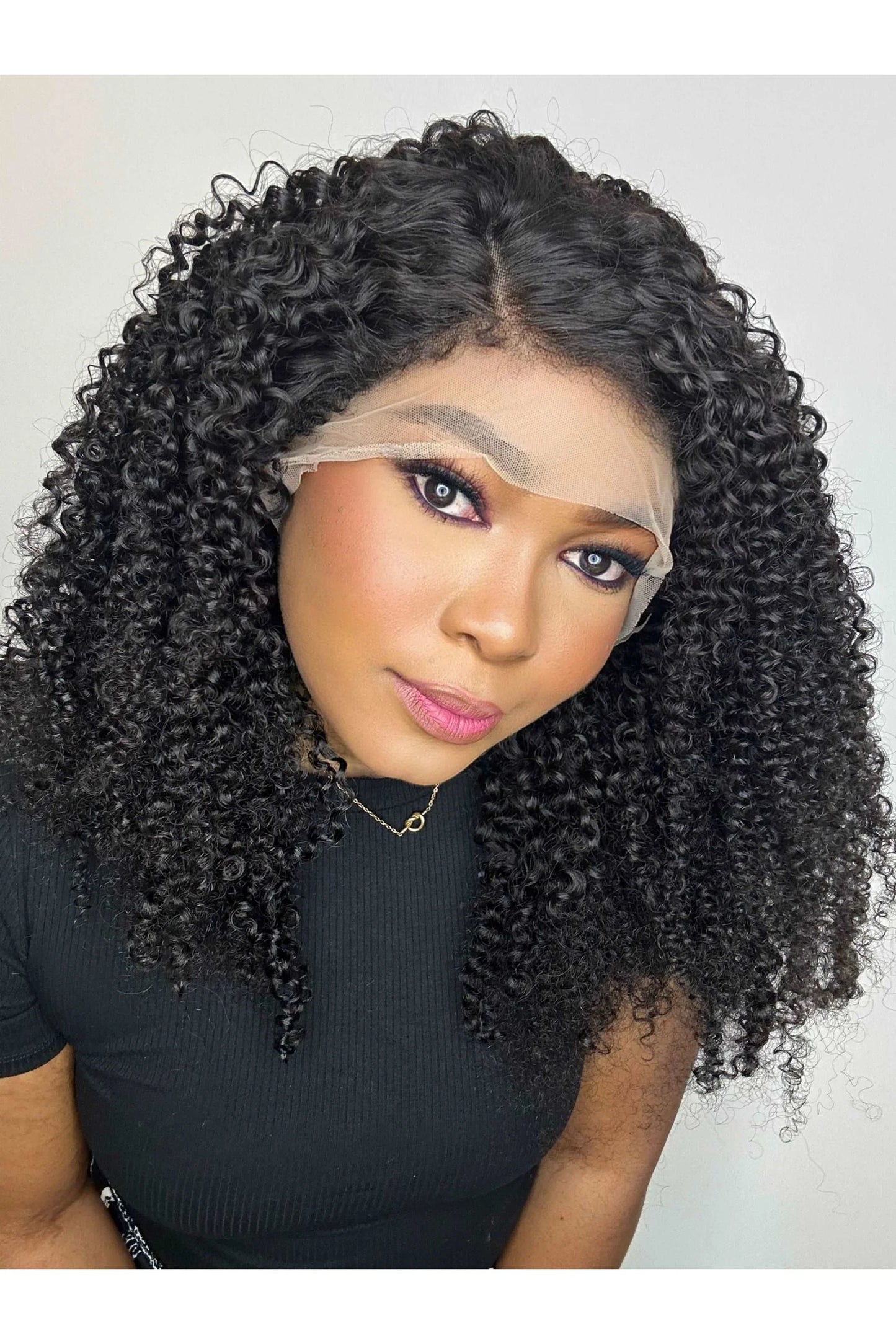 FAB AFRO KINKY COILS 4C EDGE GLUELESS TRANSPARENT LACE FRONTAL WIG - Fab Beauty Supplies