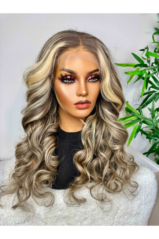 FAB ASH BLONDE LUXURY LACE WIG (LIGHT HIGHLIGHTS) - Fab Beauty Supplies