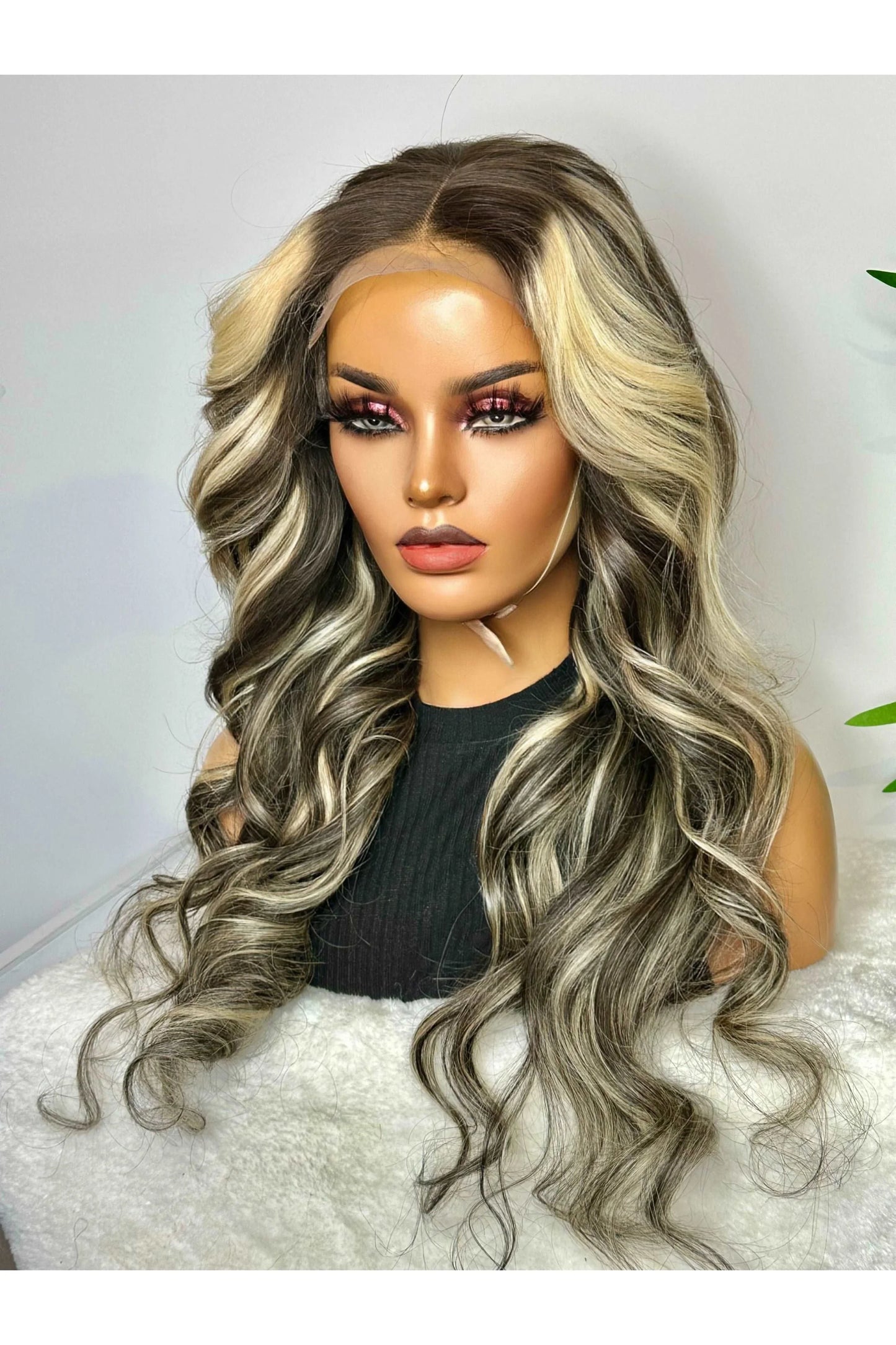 FAB ASH BLONDE LUXURY LACE WIG (DARK HIGHLIGHTS) - Fab Beauty Supplies