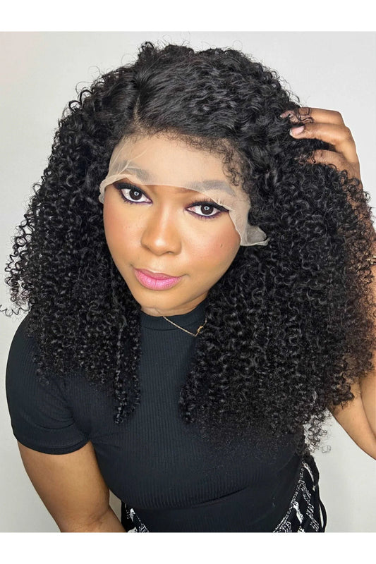 FAB AFRO KINKY COILS 4C EDGE GLUELESS TRANSPARENT LACE FRONTAL WIG - Fab Beauty Supplies