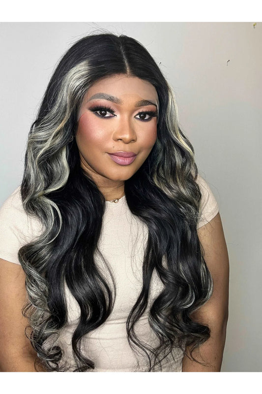 FAB BEIGE HIGHLIGHTS LUXURY LACE FRONTAL LAYERED WIG - Fab Beauty Supplies