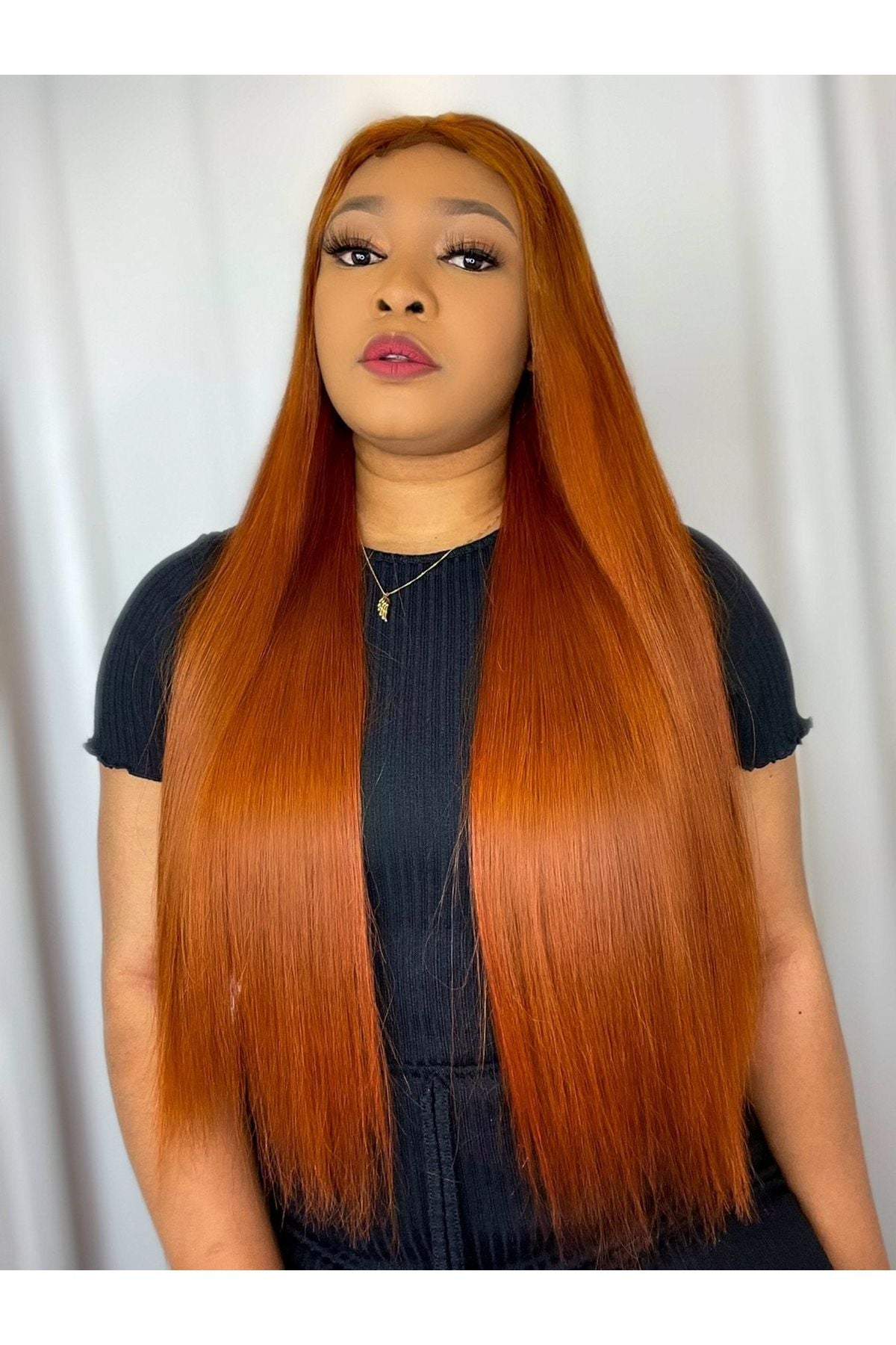 FAB VIETNAMESE LUXURY DOUBLE DRAWN BONE STRAIGHT WIG (AUBURN) - Fab Beauty Supplies