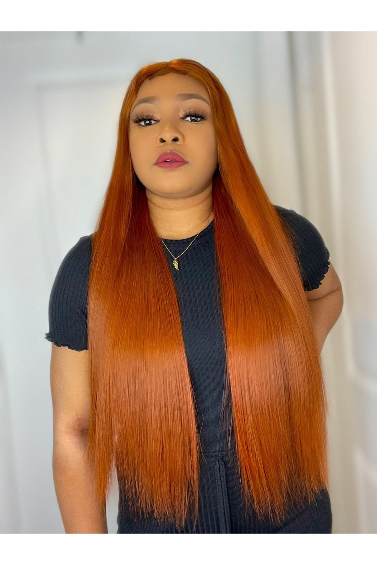 FAB VIETNAMESE LUXURY DOUBLE DRAWN BONE STRAIGHT WIG (AUBURN) - Fab Beauty Supplies