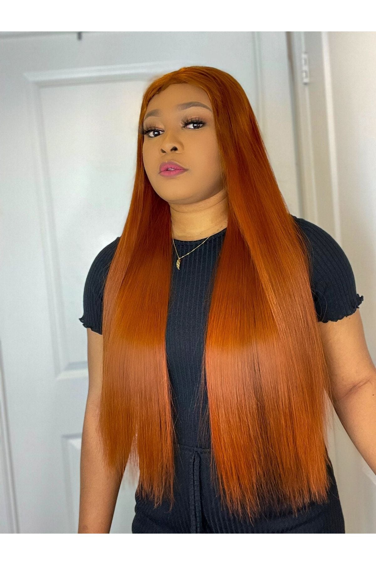 FAB VIETNAMESE LUXURY DOUBLE DRAWN BONE STRAIGHT WIG (AUBURN) - Fab Beauty Supplies