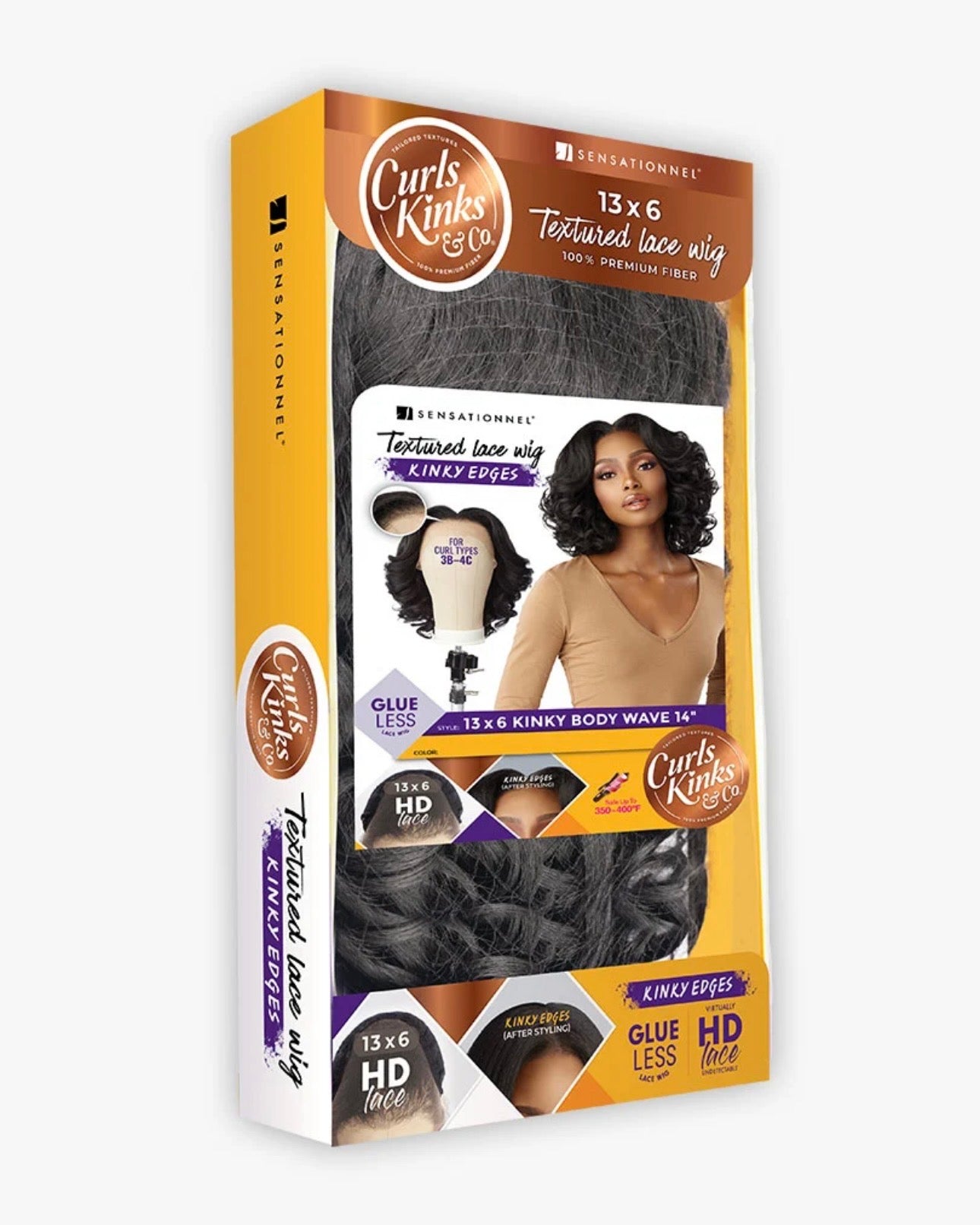 SENSATIONNEL KINKY EDGES 13x6 HD LACE WIG - KINKY BODY WAVE 14” - Fab Beauty Supplies