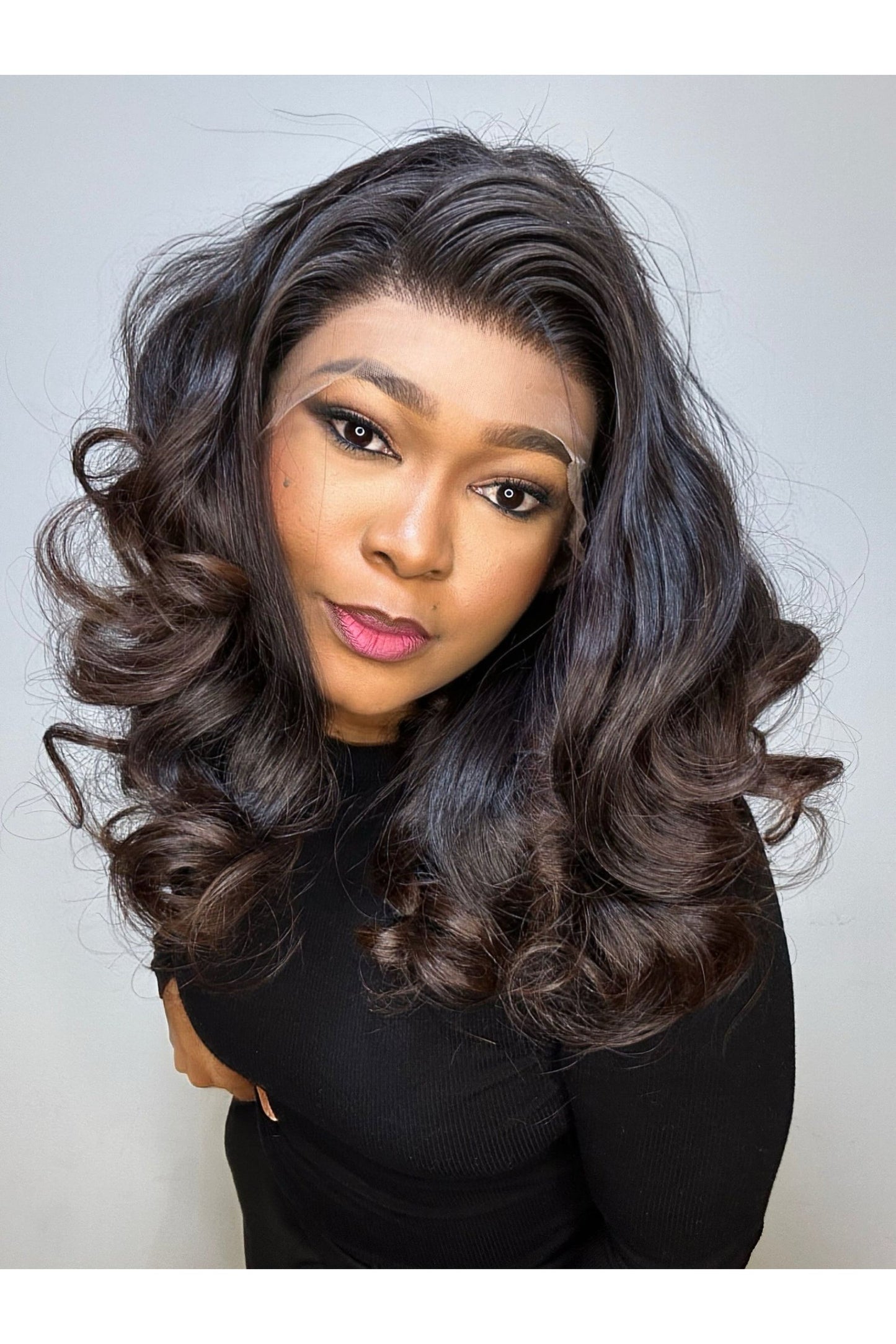 RAW LAYERED  BOUNCY WAVES LACE FRONTAL WIG