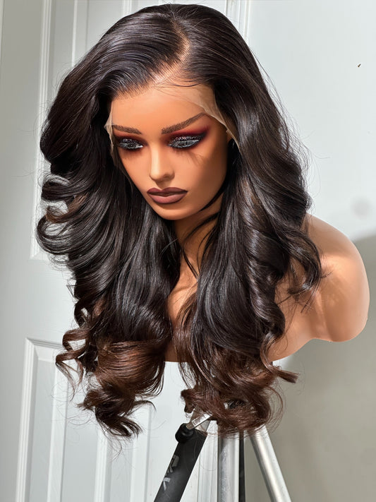 EAST ASIAN NATURAL WAVY LACE FRONTAL WIG