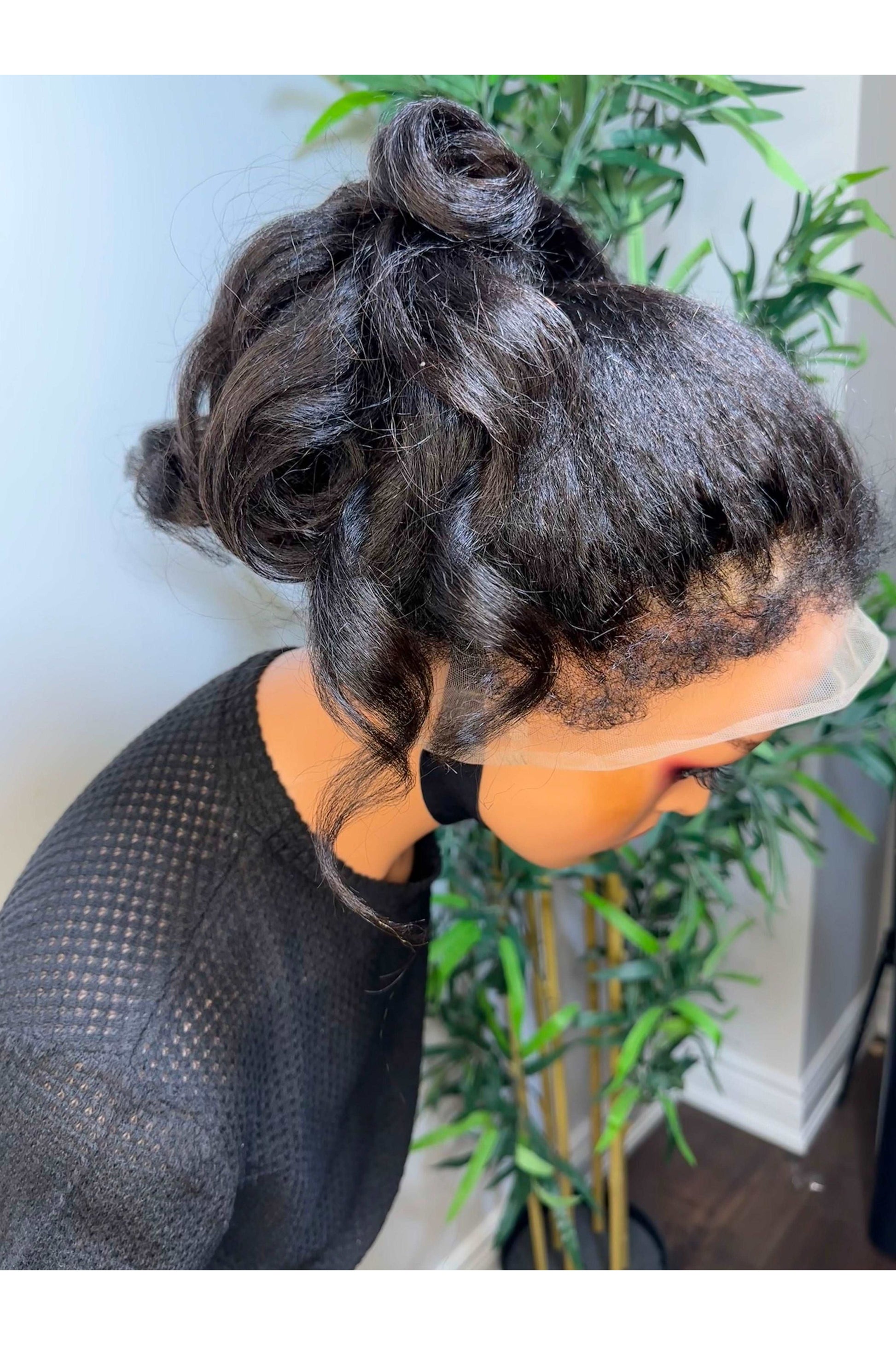 NATURAL 360 LACE FRONTAL KINKY EDGES VENTILATED WIG - Fab Beauty Supplies