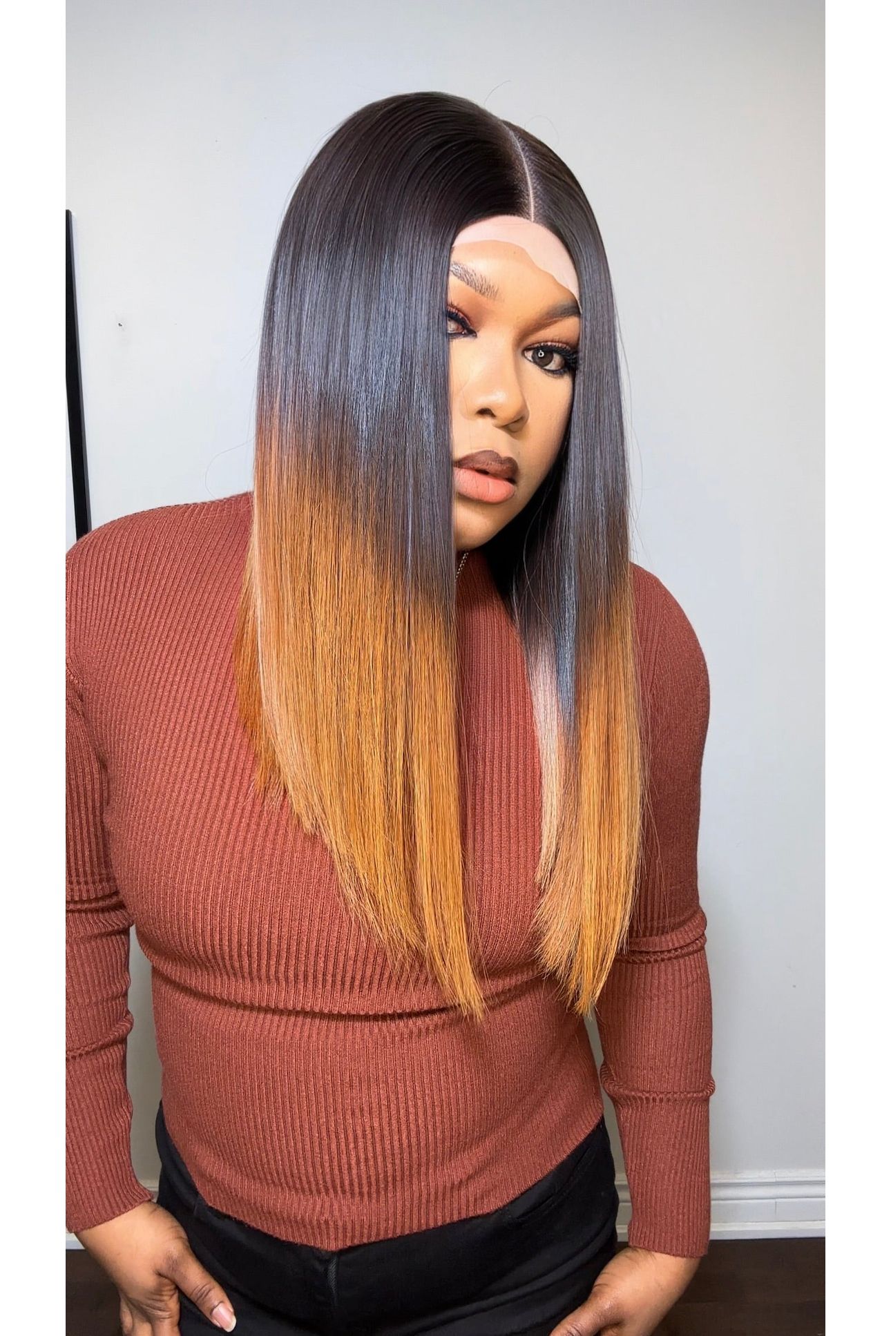 RAW SE LACE CLOSURE LONG BOB WIG (OMBRÉ)