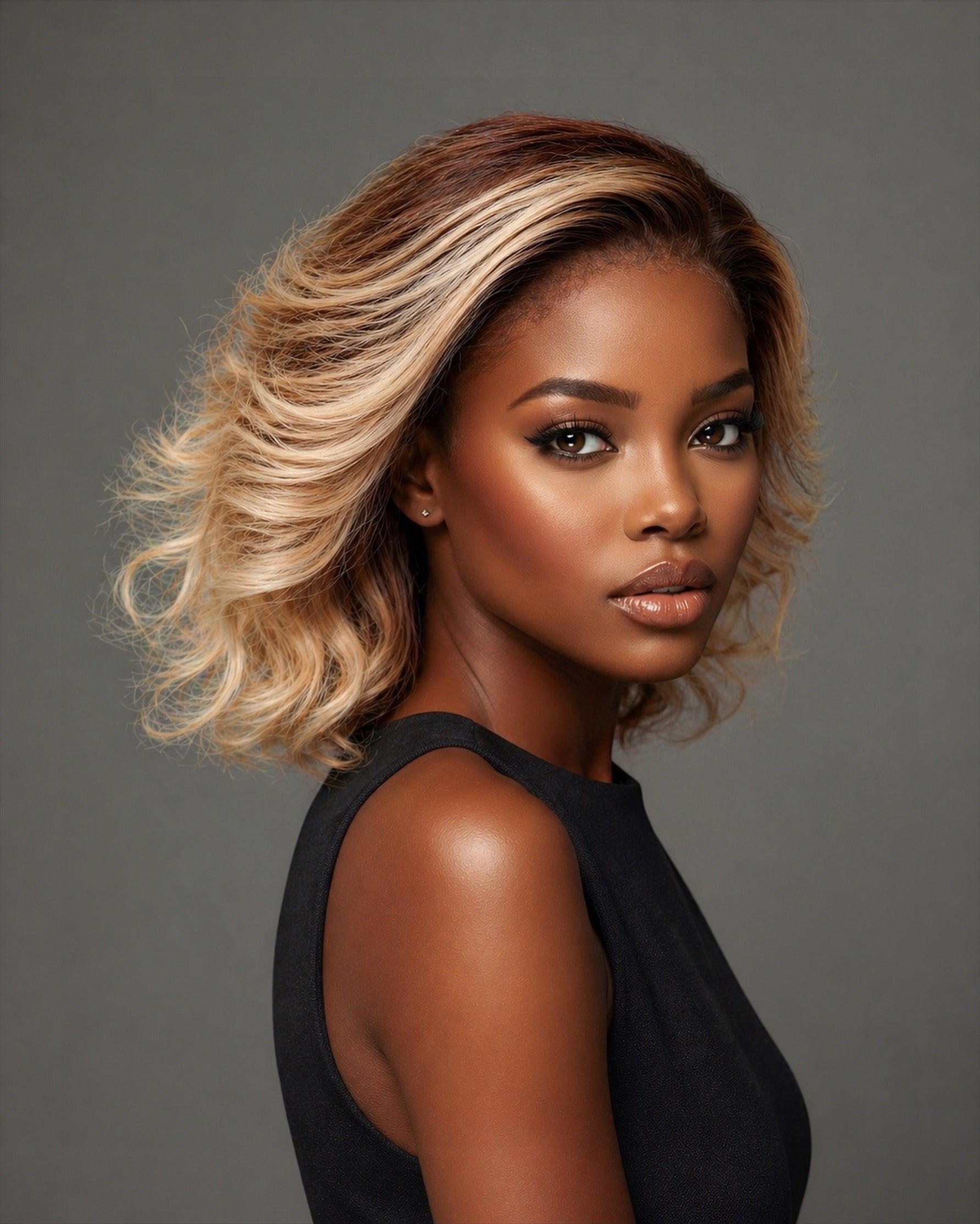 BROWN TO BLONDE LUXURY LACE FRONTAL BOB WIG - Fab Beauty Supplies