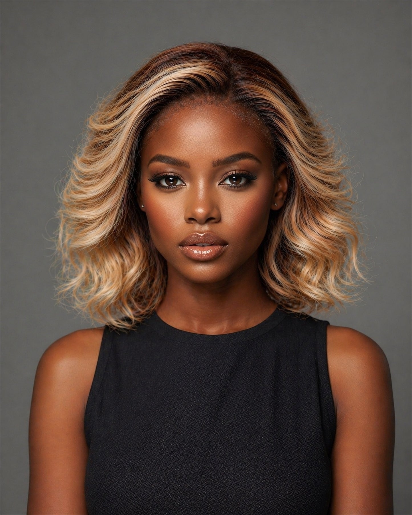 BROWN TO BLONDE LUXURY LACE FRONTAL BOB WIG - Fab Beauty Supplies