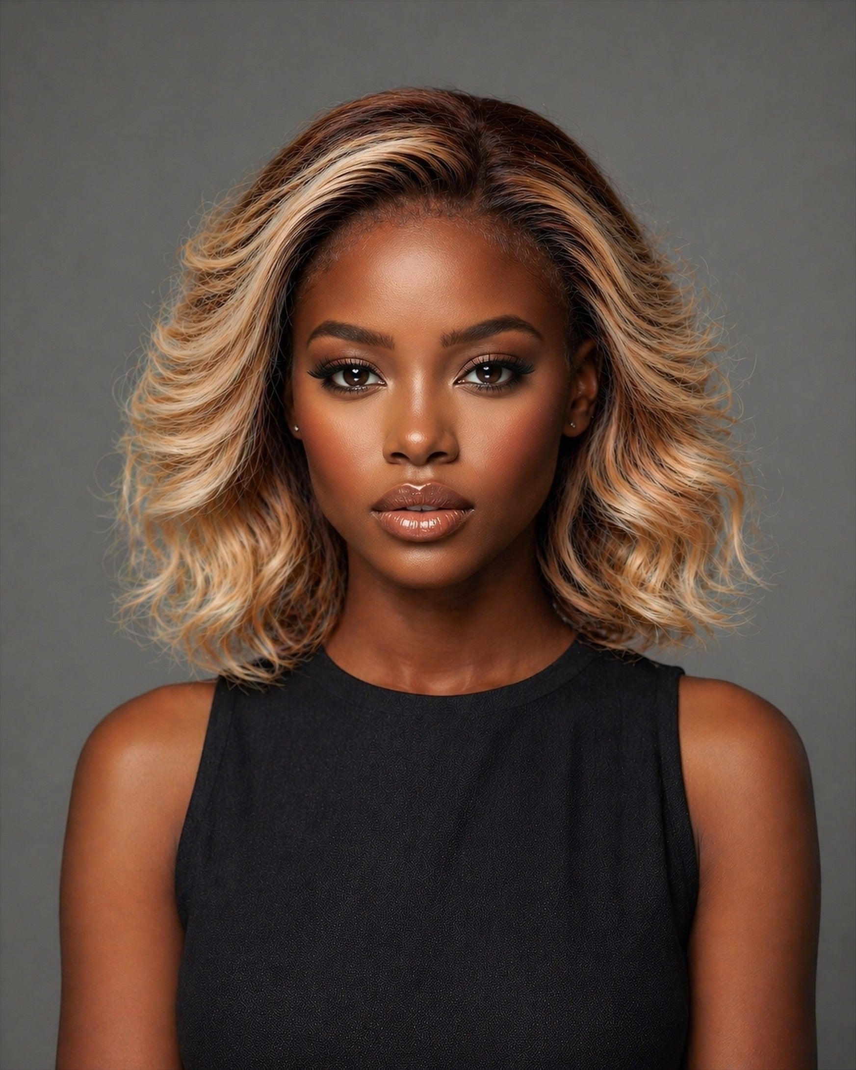 BROWN TO BLONDE LUXURY LACE FRONTAL BOB WIG - Fab Beauty Supplies