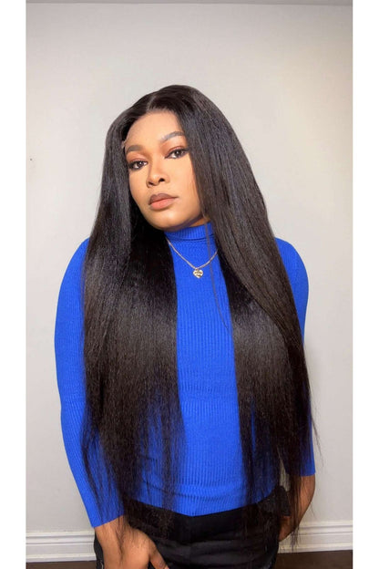 FAB KINKY STRAIGHT GLUELESS HD LACE WIG - Fab Beauty Supplies
