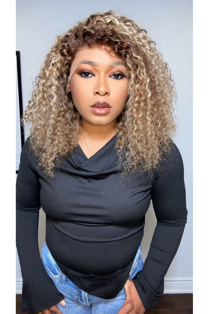 FAB BROWN WITH BLONDE HIGHLIGHTS LUXURY LACE FRONTAL WIG