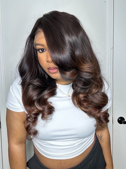 EAST ASIAN NATURAL WAVY LACE FRONTAL WIG