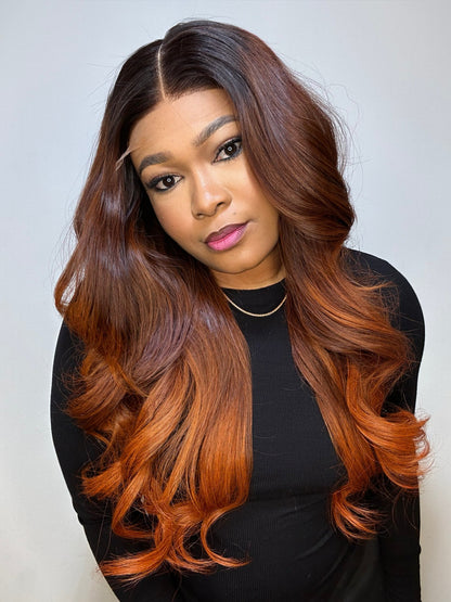 RAW SE WAVY OMBRÉ GINGER LACE WIG