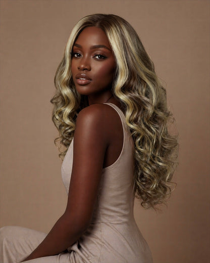 ASH BLONDE LUXURY LACE WIG (DARK HIGHLIGHTS) - Fab Beauty Supplies