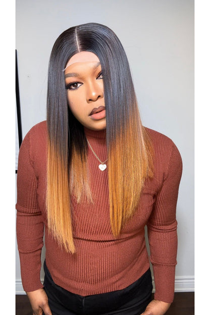 RAW SE LACE CLOSURE LONG BOB WIG (OMBRÉ)