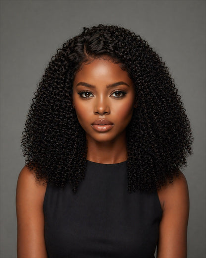 AFRO KINKY COILS 4C EDGE GLUELESS TRANSPARENT LACE FRONTAL WIG - Fab Beauty Supplies