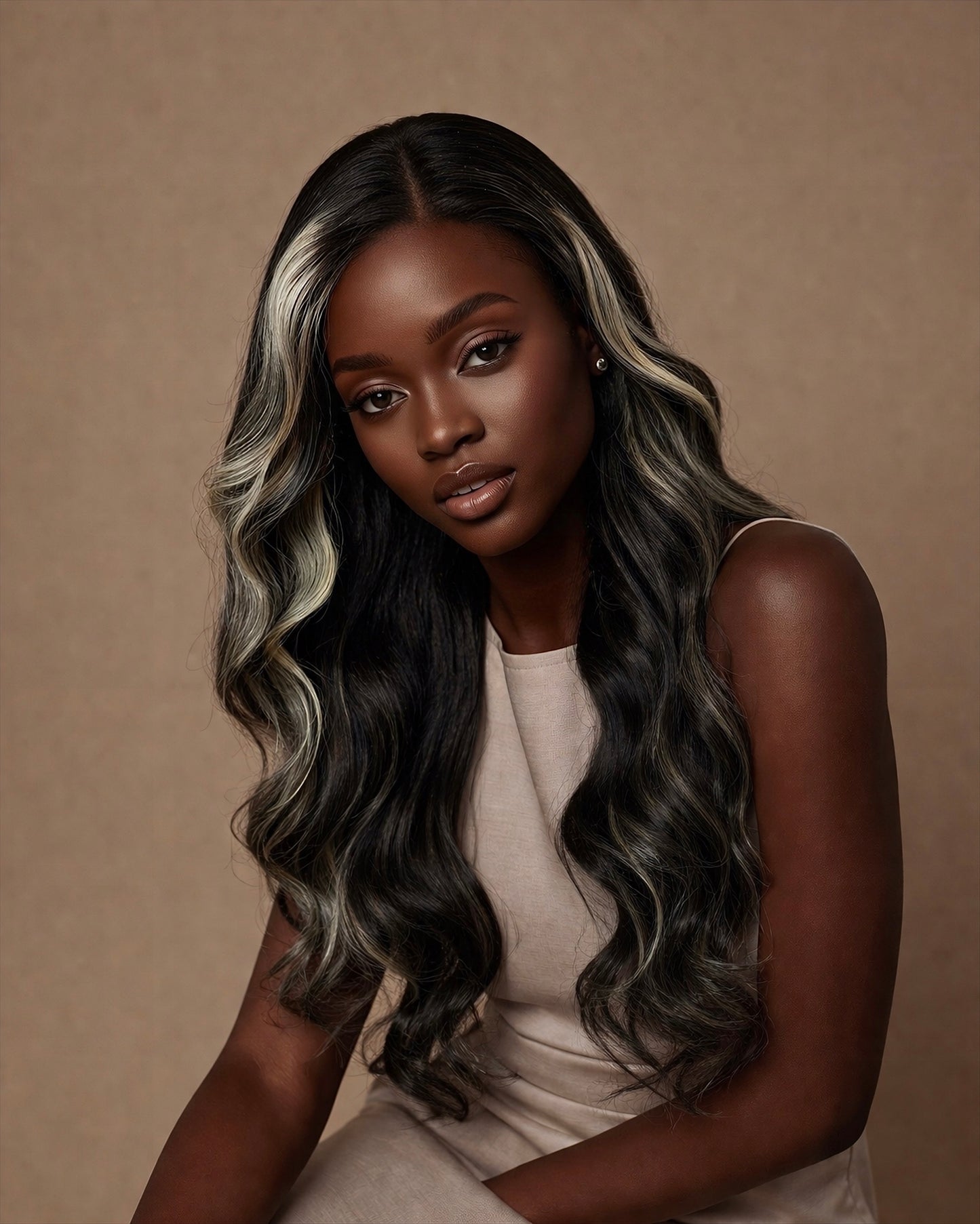BEIGE HIGHLIGHTS LUXURY LACE FRONTAL WIG - Fab Beauty Supplies