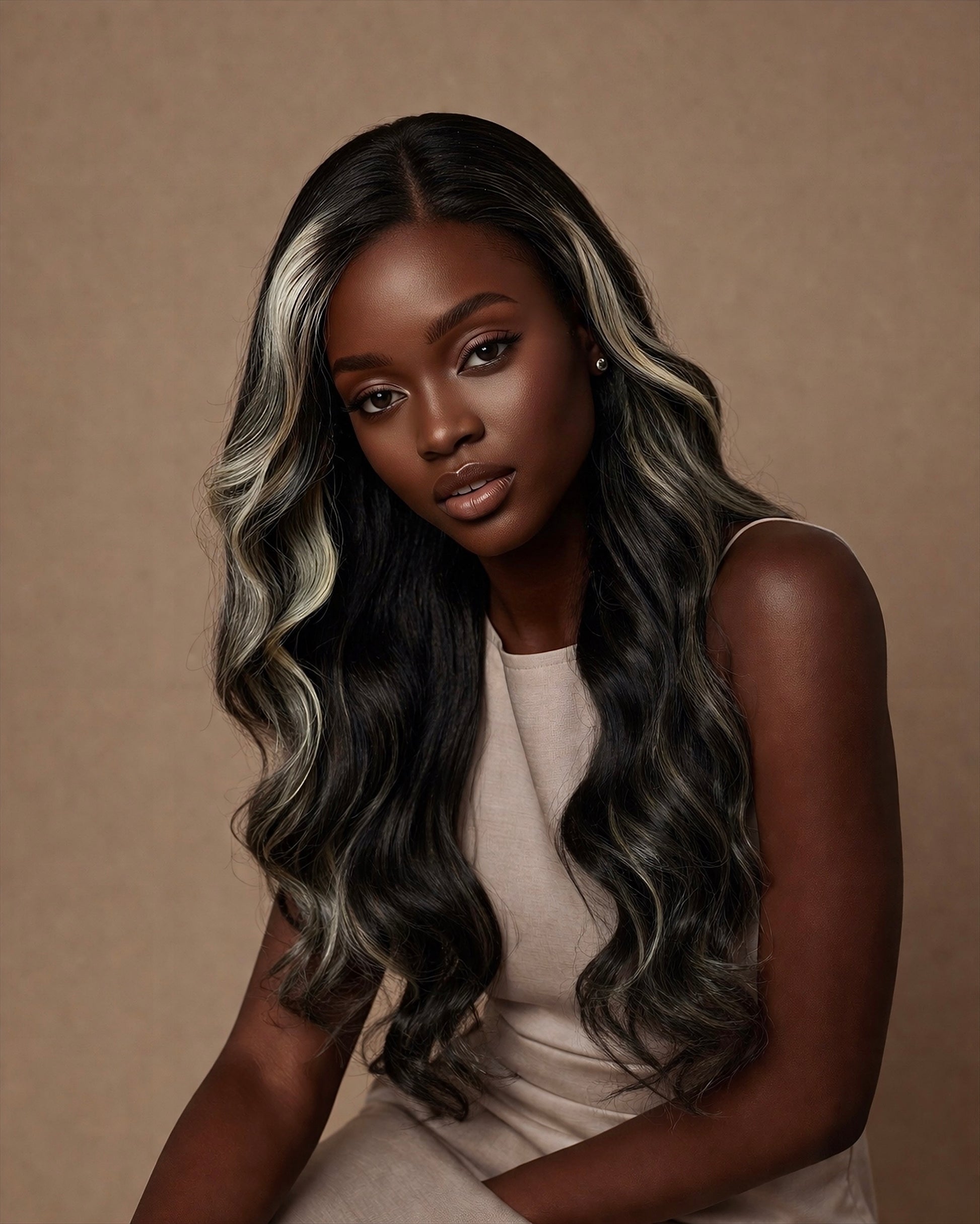 BEIGE HIGHLIGHTS LUXURY LACE FRONTAL WIG - Fab Beauty Supplies