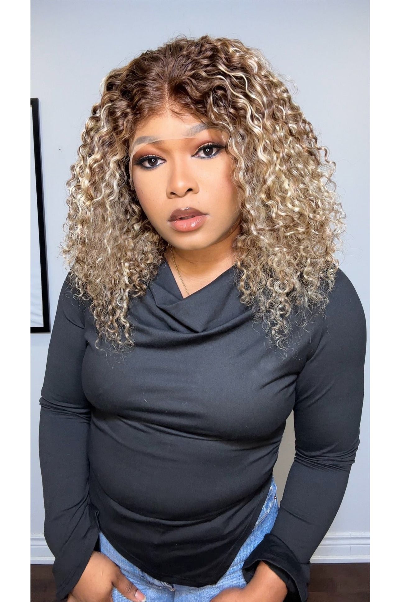 FAB BROWN WITH BLONDE HIGHLIGHTS LUXURY LACE FRONTAL WIG