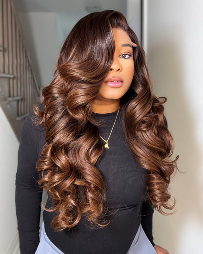CARAMEL SWIRL RAW SE WAVY WIG