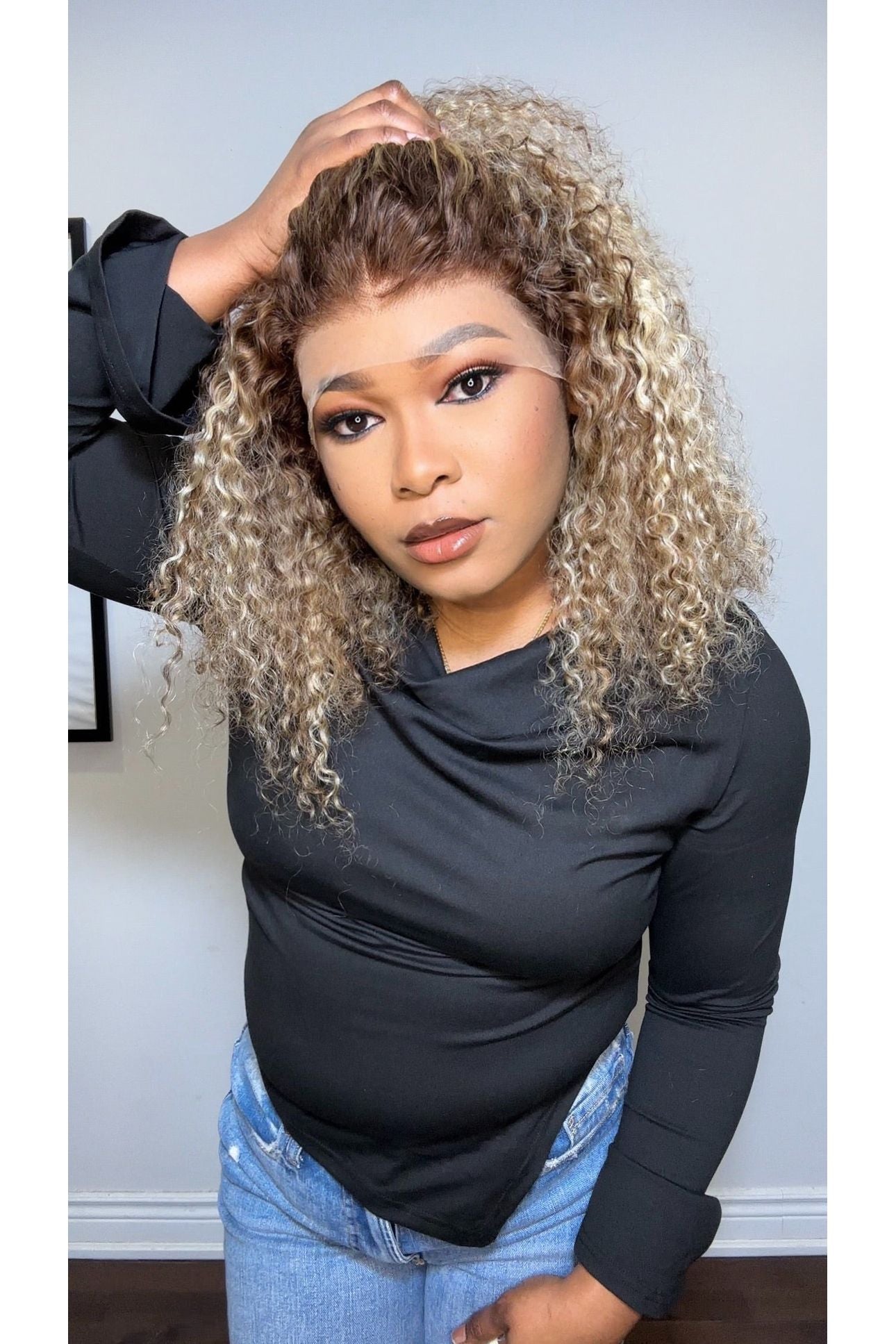 FAB BROWN WITH BLONDE HIGHLIGHTS LUXURY LACE FRONTAL WIG