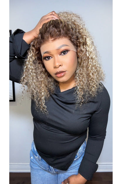 FAB BROWN WITH BLONDE HIGHLIGHTS LUXURY LACE FRONTAL WIG