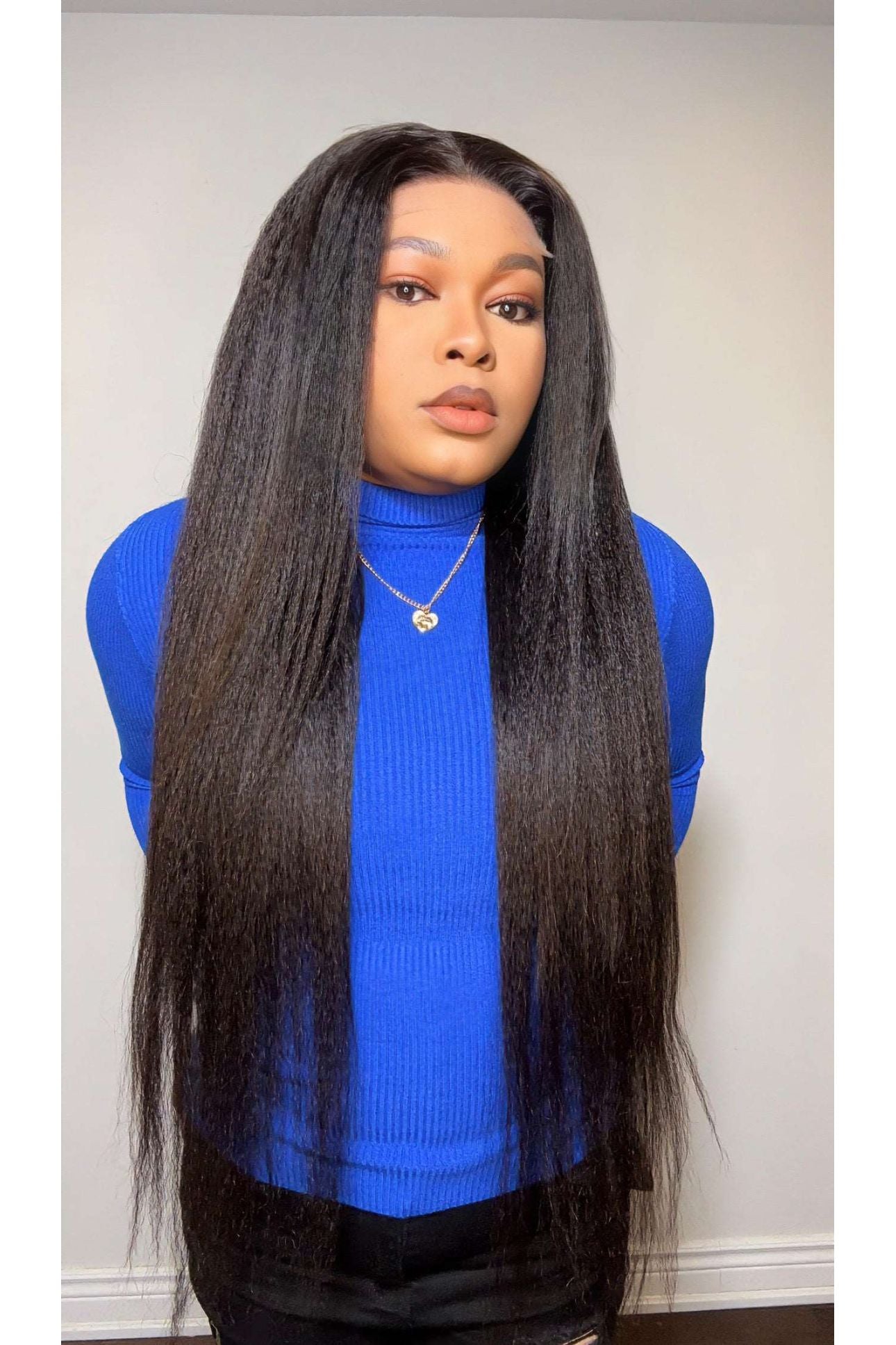 FAB KINKY STRAIGHT GLUELESS HD LACE WIG - Fab Beauty Supplies