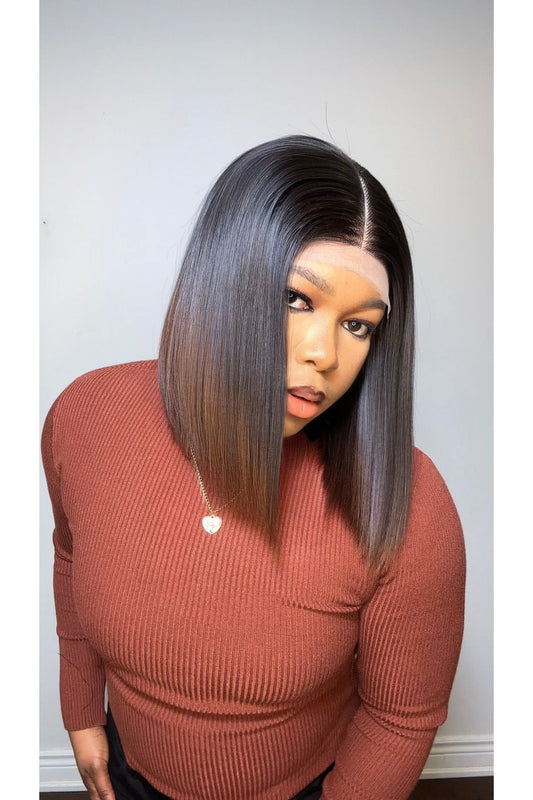 RAW SE LACE CLOSURE BOB WIG (BROWN ENDS)