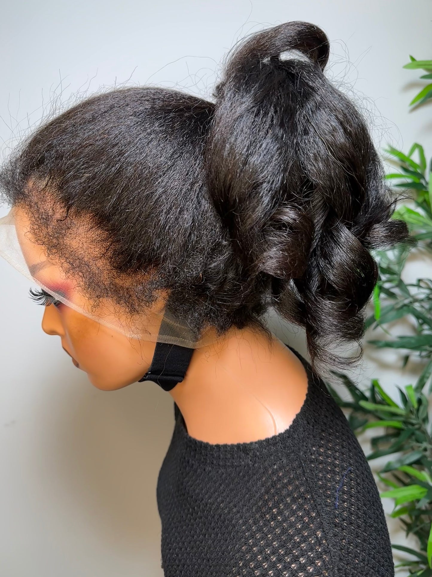 NATURAL 360 LACE FRONTAL KINKY EDGES VENTILATED WIG