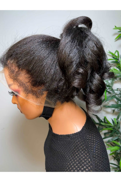NATURAL 360 LACE FRONTAL KINKY EDGES VENTILATED WIG - Fab Beauty Supplies