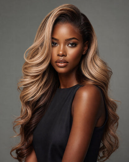 RAW LAYERED WAVY LACE FRONTAL WIG (CUSTOM COLOUR) - Fab Beauty Supplies